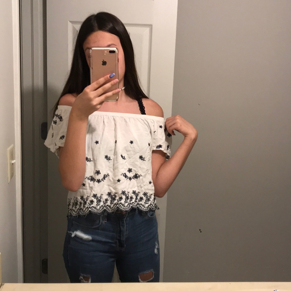 Off the shoulder crop top